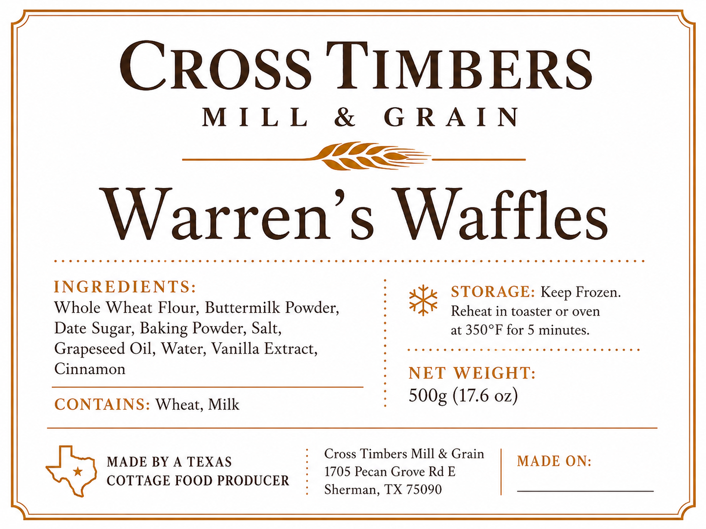 Warrens Waffles - Coming Soon!